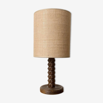 Wooden table lamp, France 1940s