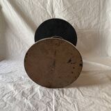 Vintage side table in glass, wood and aluminum