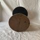 Vintage side table in glass, wood and aluminum