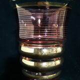 Fuchsia & gold glass art deco vase