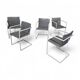 4 x Pierre Mazairac & Karel Boonzaaijer, Hennie de Jong int, grey fabric, white steel, 1970s