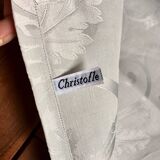 Serviette Christofle "Orangerie" coton Gris damassé