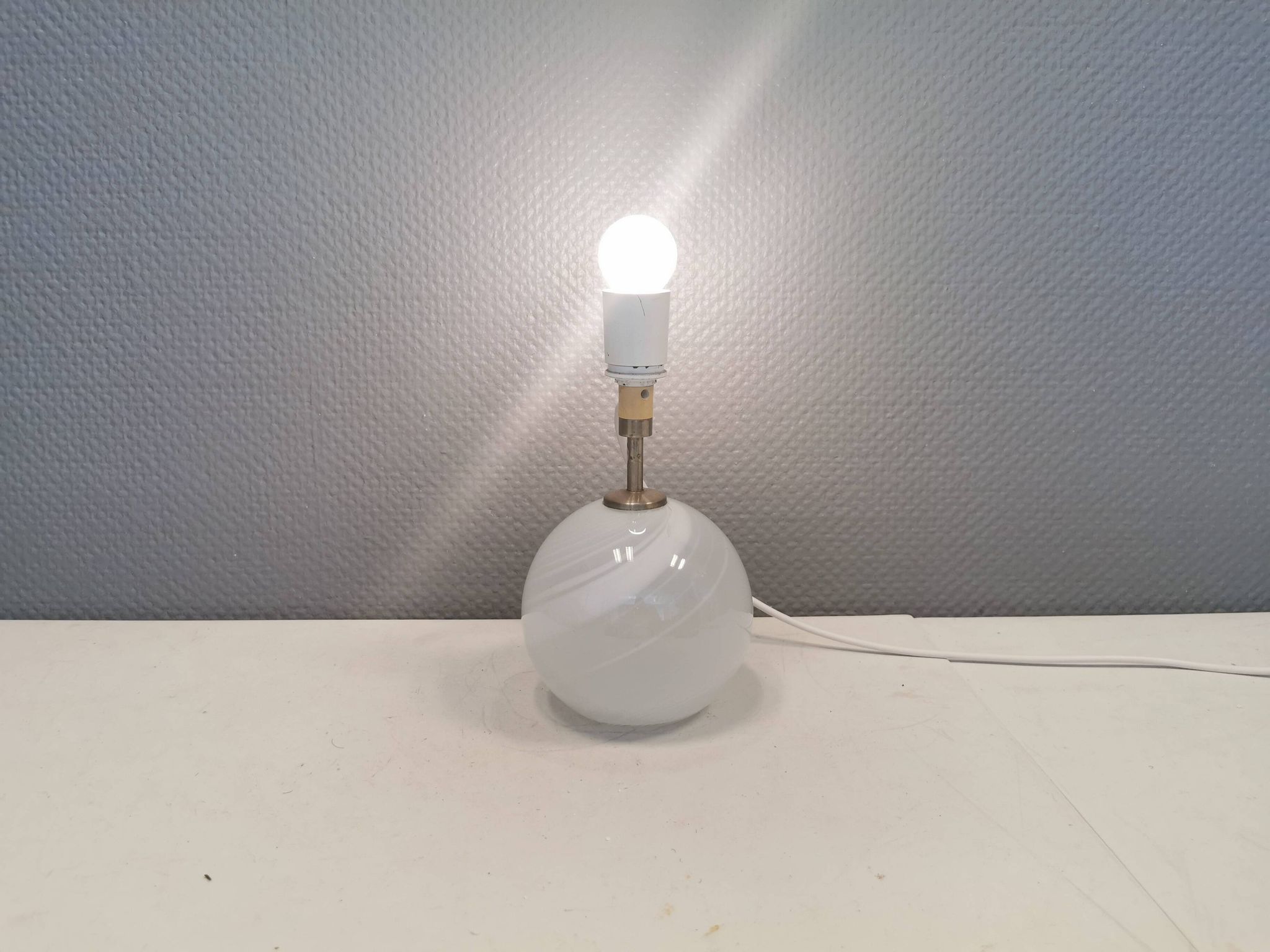 Beautiful table lamp, model Misty by Torben Jørgensen, Holmegaard Glassworks Denmark 1980.