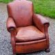 Leather club armchair back mustache from the 30s