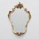 Miroir mural en crème et doré de style rococo italien avec un crête en coquillage, 20e siècle