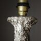 Large ceramic lamp base, fat lava, brutalist design, double lighting.