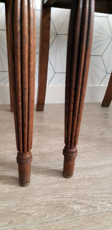 Set of 2 vintage art deco cans chairs.