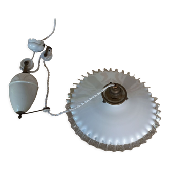 Suspension "monte baisse" old opaline chandelier