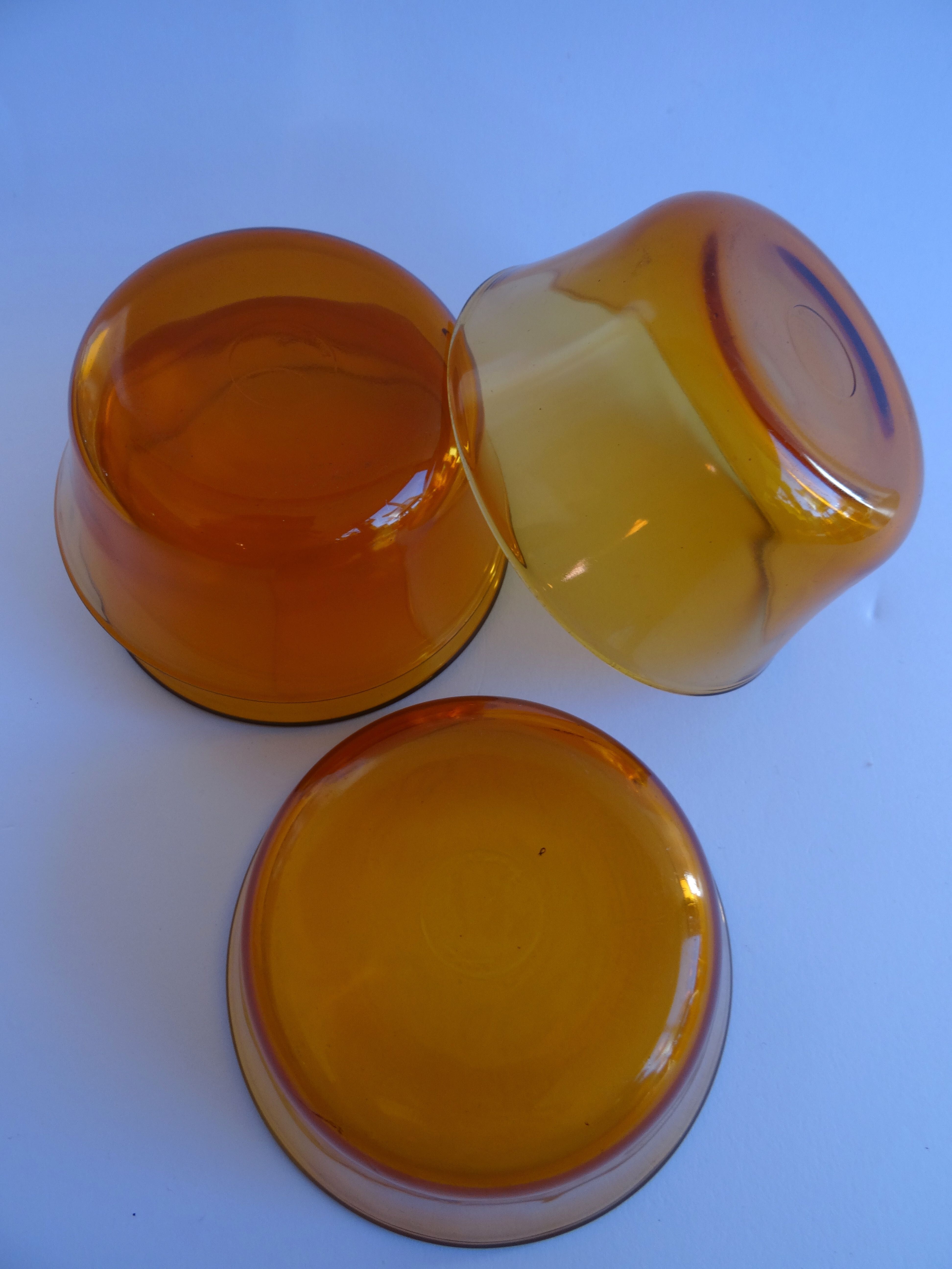 Raviers Duralex en verre ambré