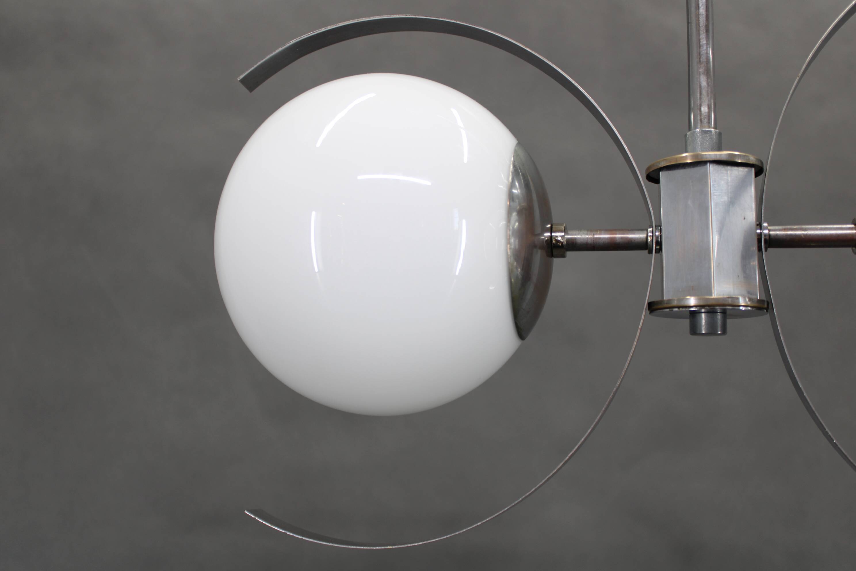 1940s Bauhaus Chandelier, Czechoslovakia