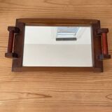 Art Deco wooden and mirror plateau