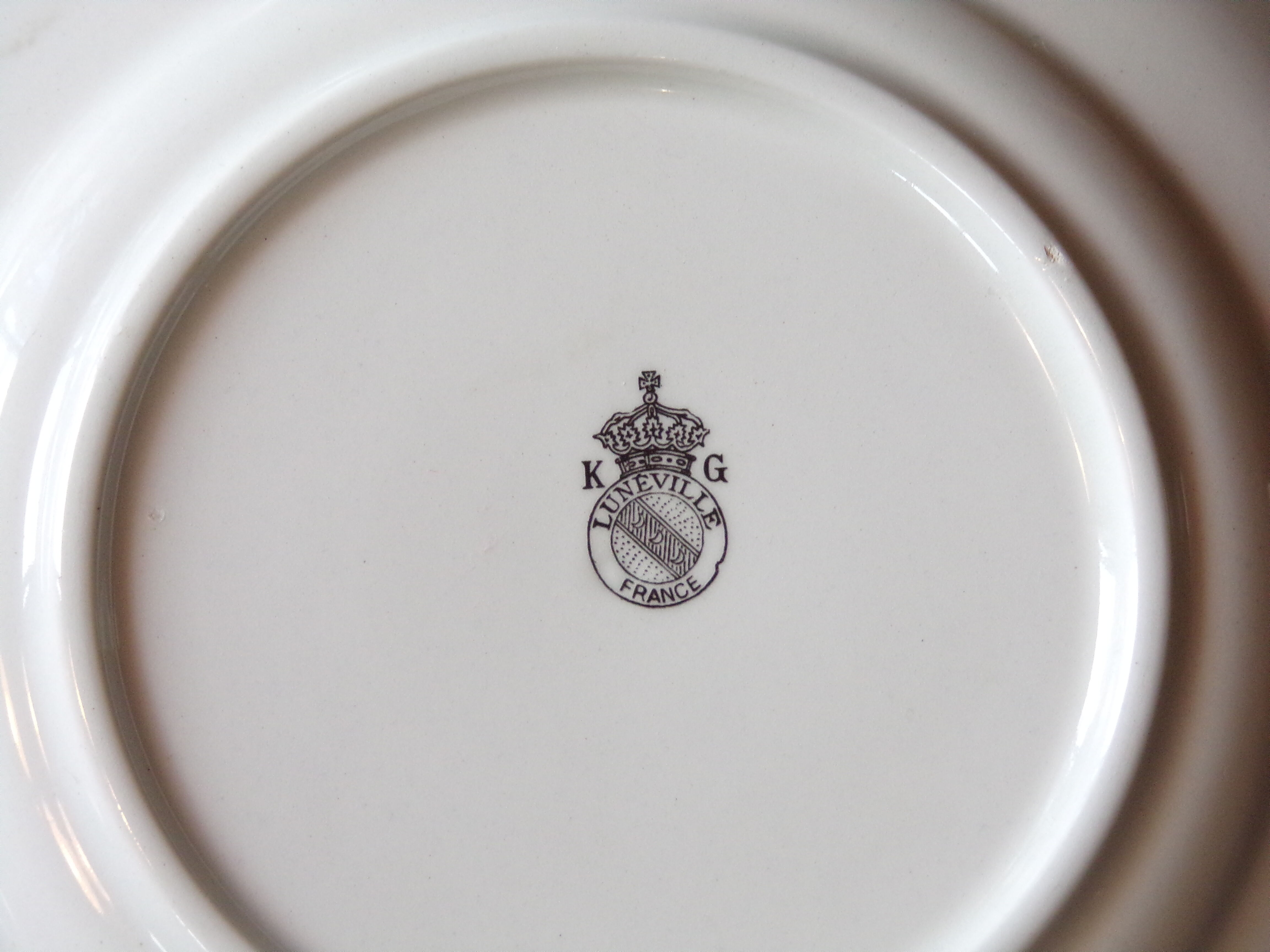 4 dessert plates Lunéville Kg street lamp