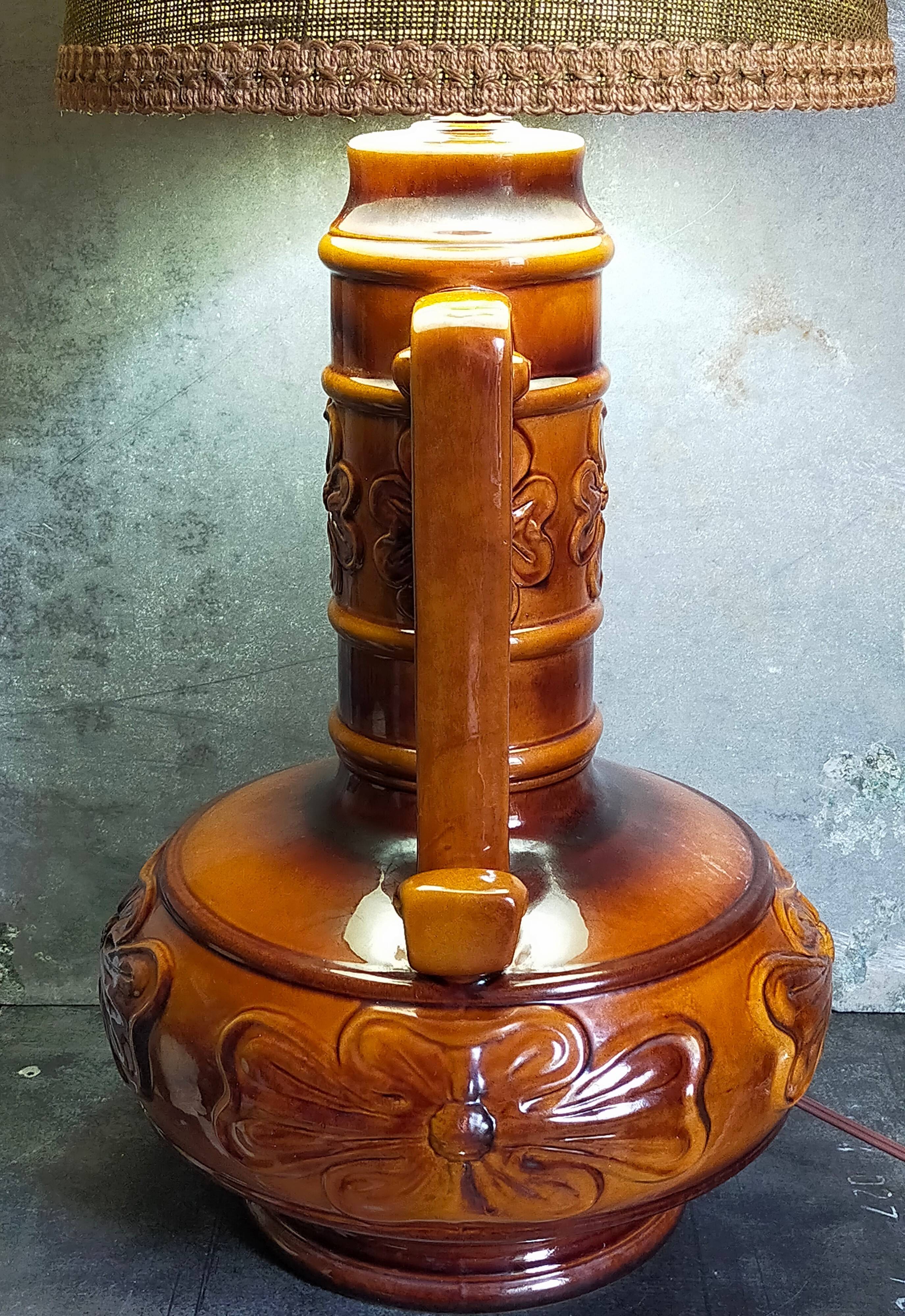 West germany ceramic floor lamp 70s