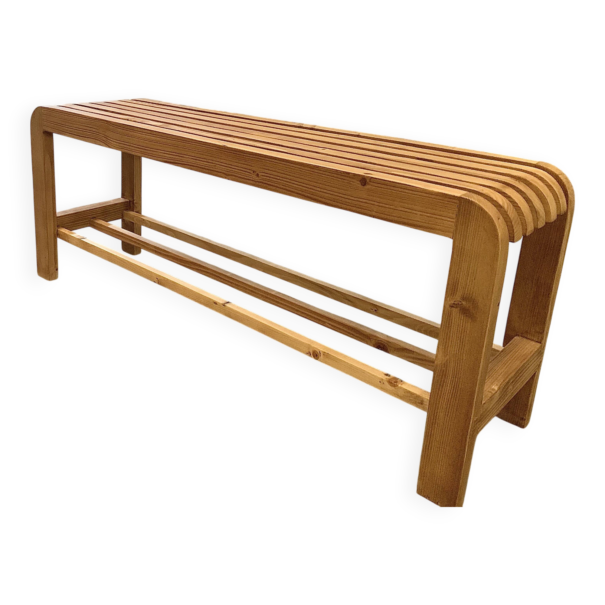 Recycled Solid Wood Shoe Bench with Storage – Ideal for Entryway or Hallway