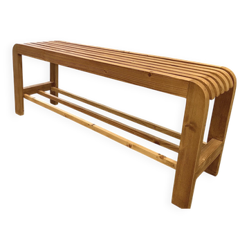 Recycled Solid Wood Shoe Bench with Storage – Ideal for Entryway or Hallway