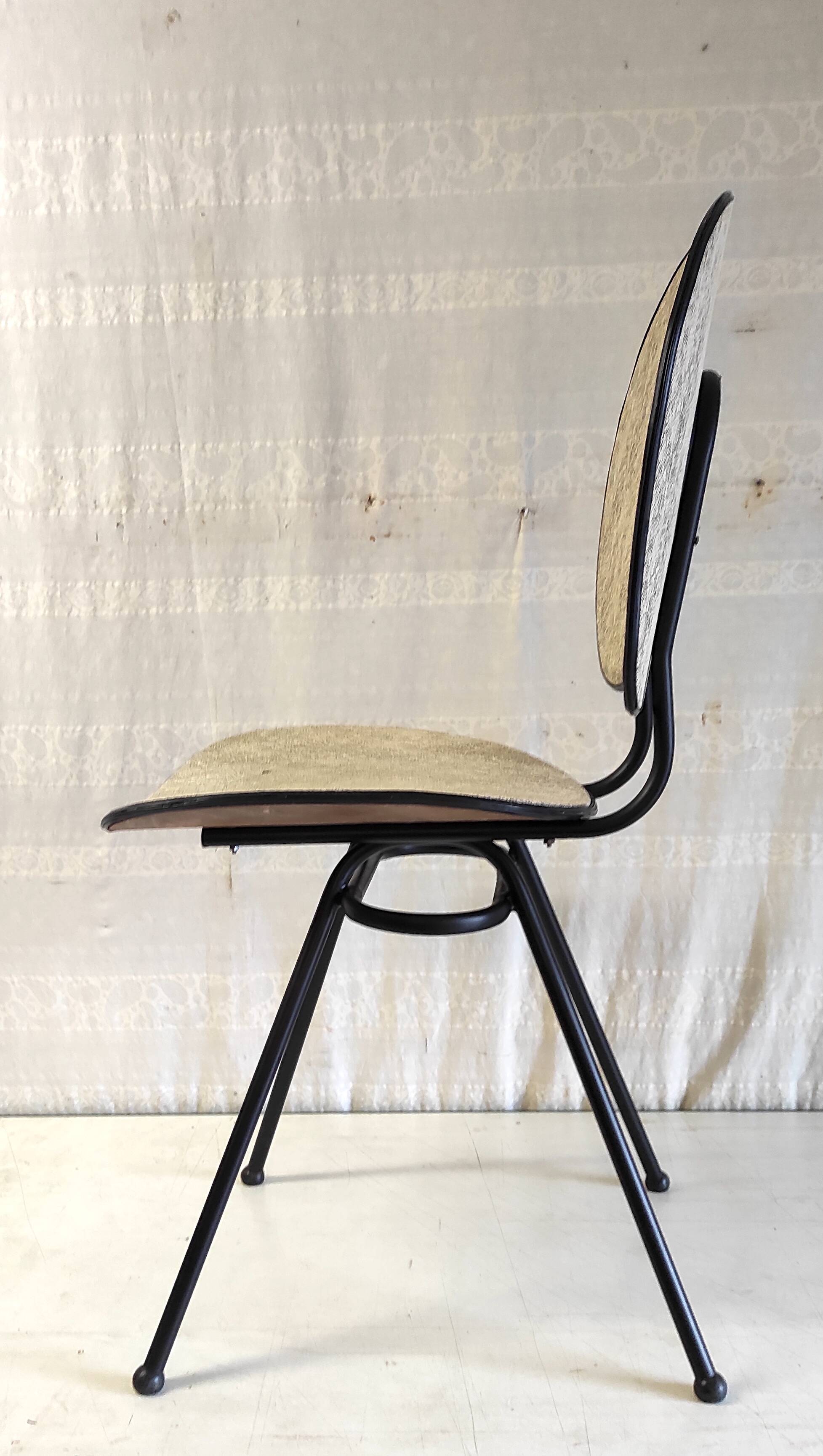 Vintage metal and leatherette chair - 1950s