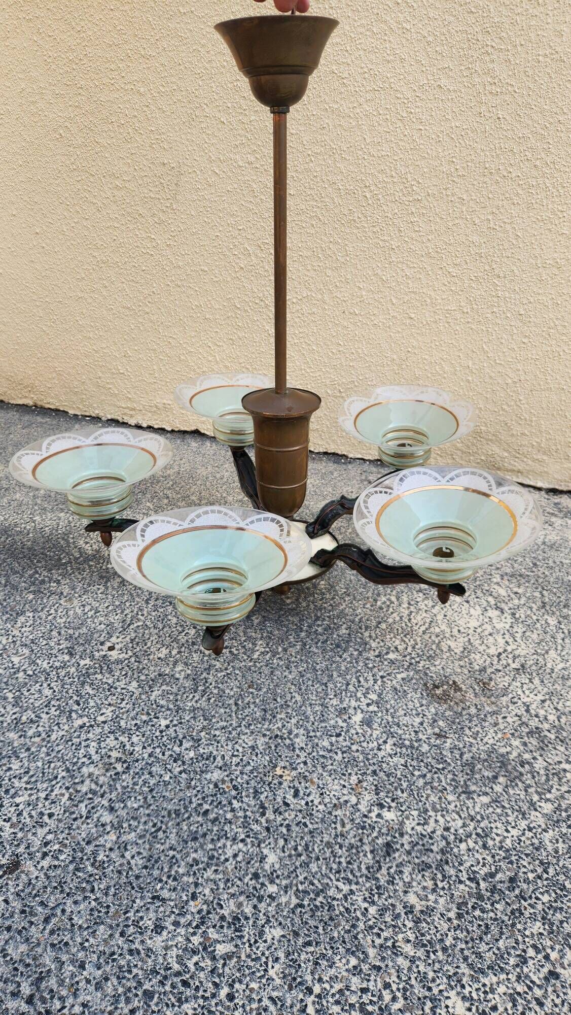 Superb antique chandelier in Art Deco style.