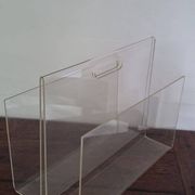 Porte-revues vintage en plexis-glace transparent années 1970