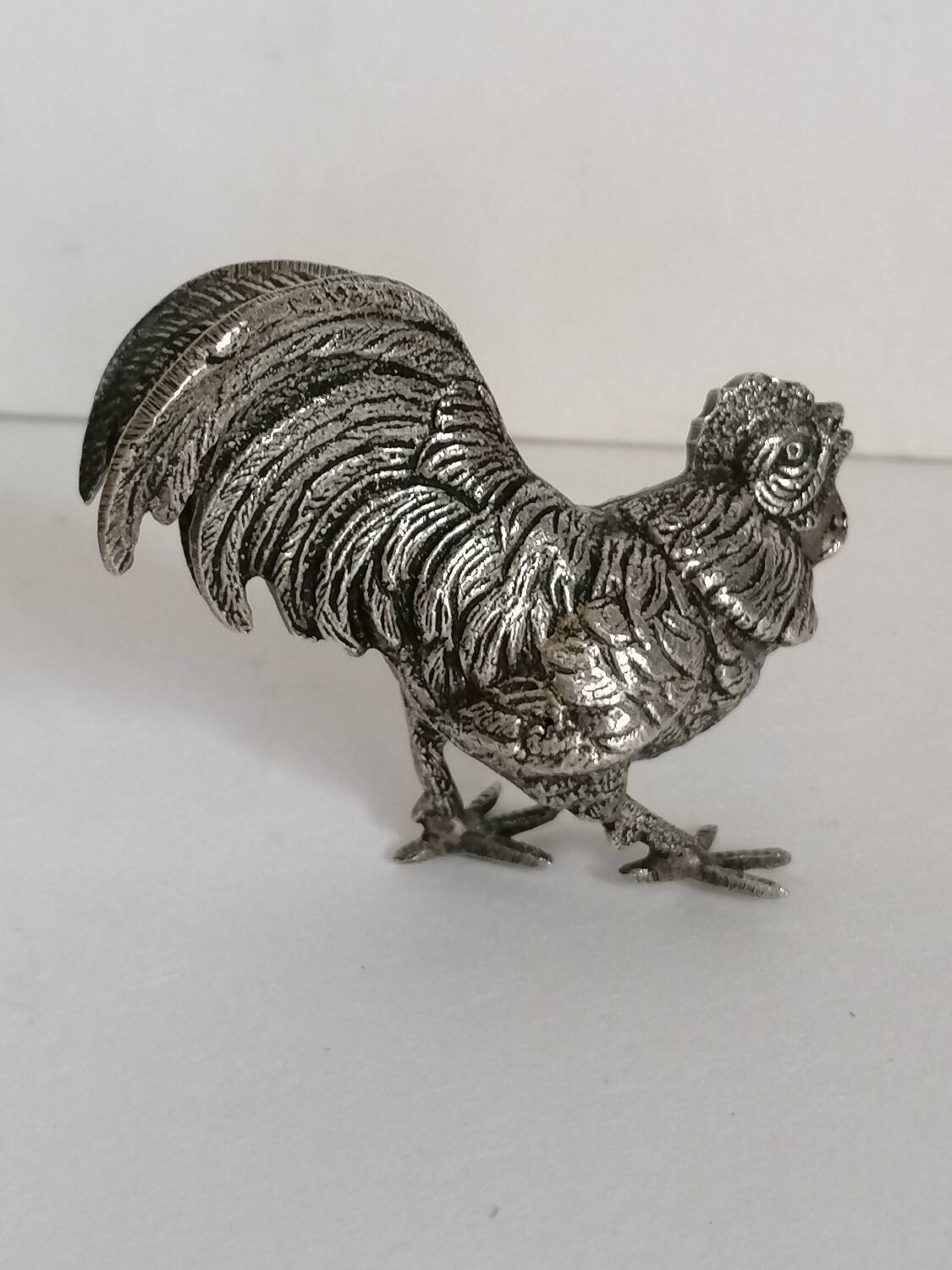 Duo of silver-plated roosters
