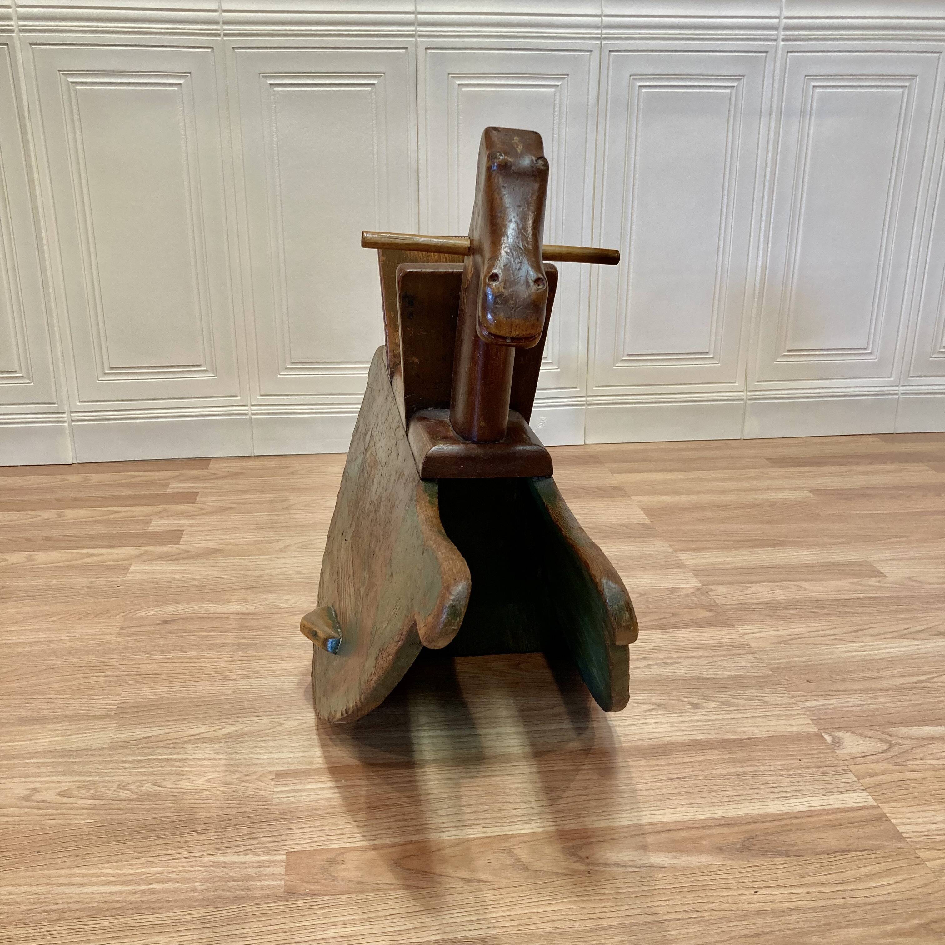 Wooden rocking horse 1950