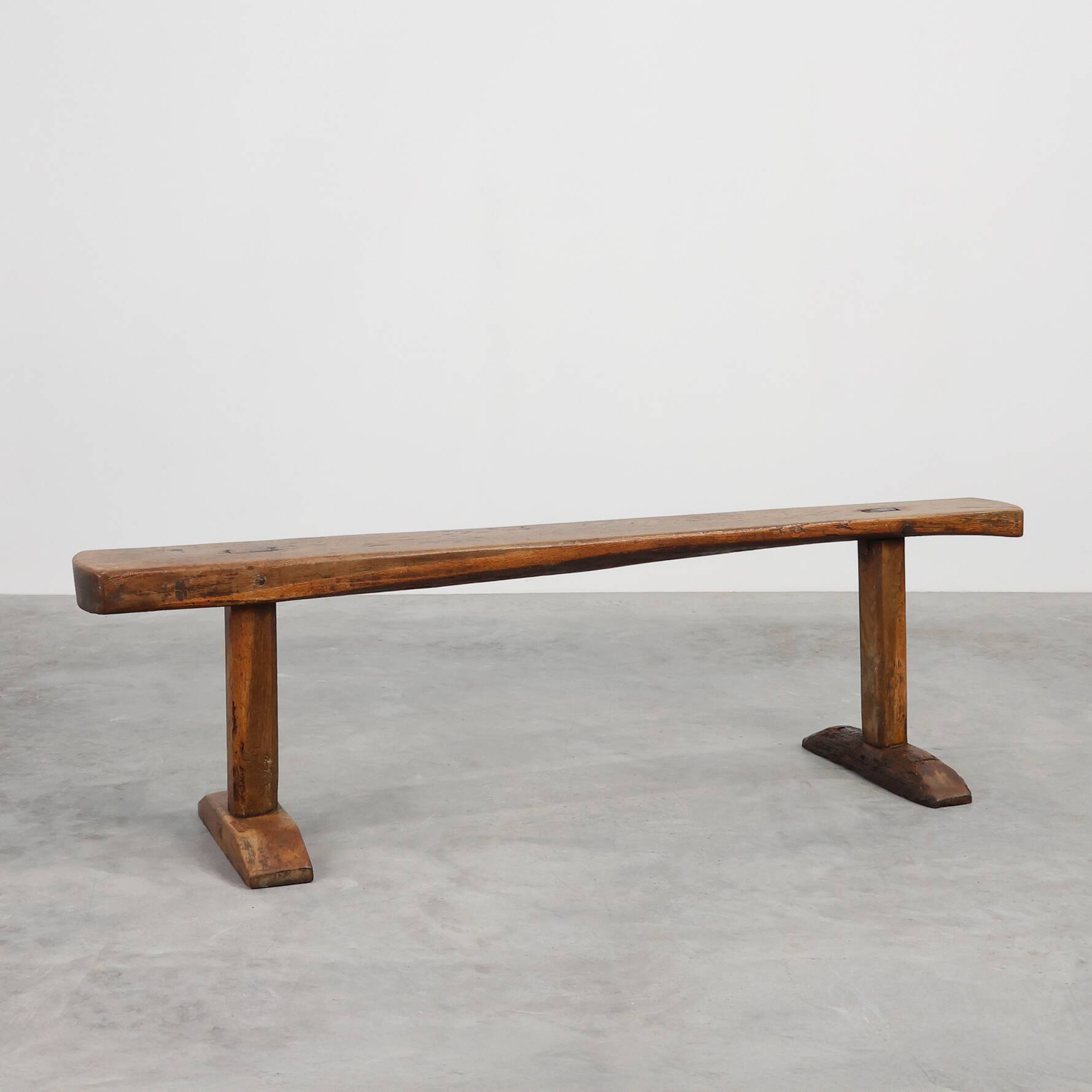 Mid 19th century rustic oak bench, France