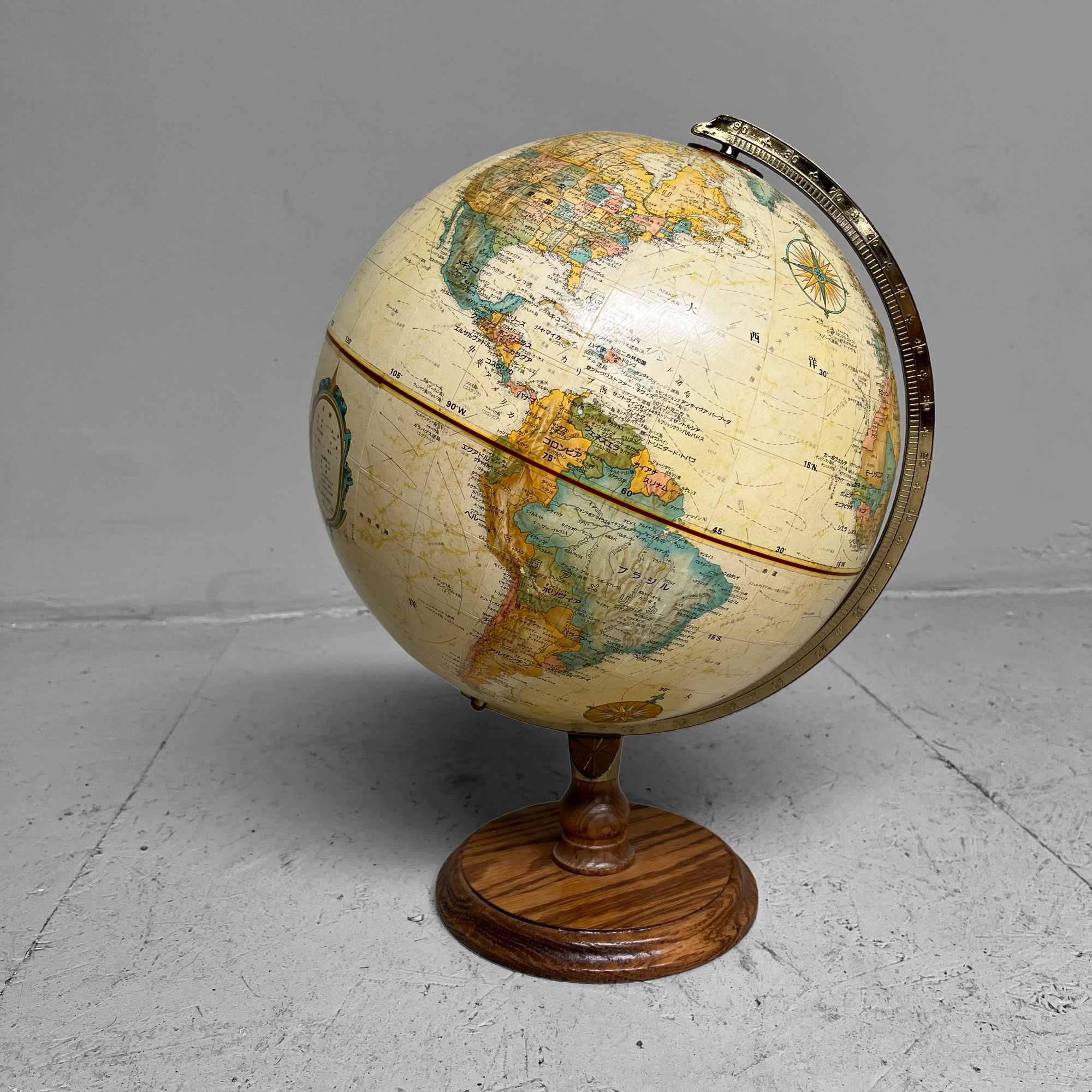 Vintage Globe 'Replogle', Japanese edition, 1970s.