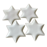 Set of 4 star-white earthenware plates