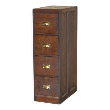 Meuble de classement en chêne Art Déco restauré circa 1920