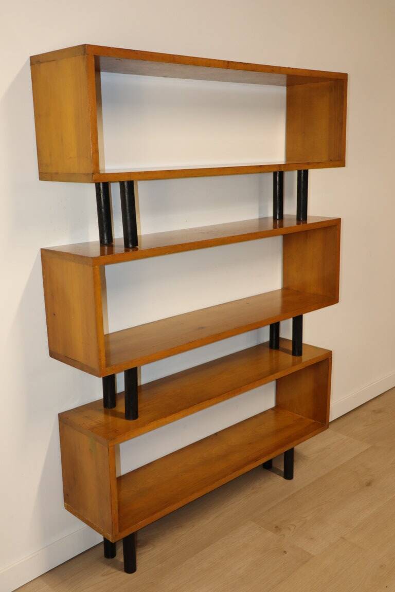 Vintage shelf with modular wooden boxes, 1960s