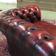 Red leather Chesterfield sofa - 70s