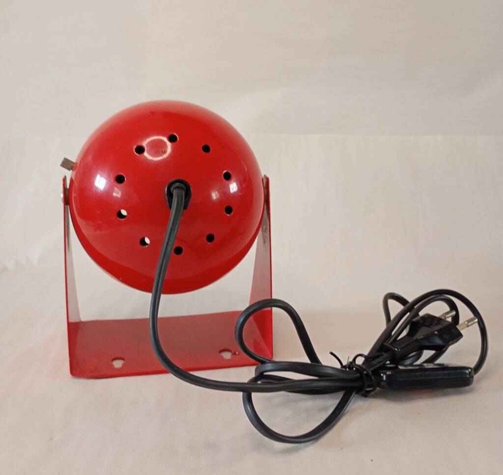Vintage Red Eyeball Desk Lamp by Veneta Lumi – 1970s/1980s Space Age