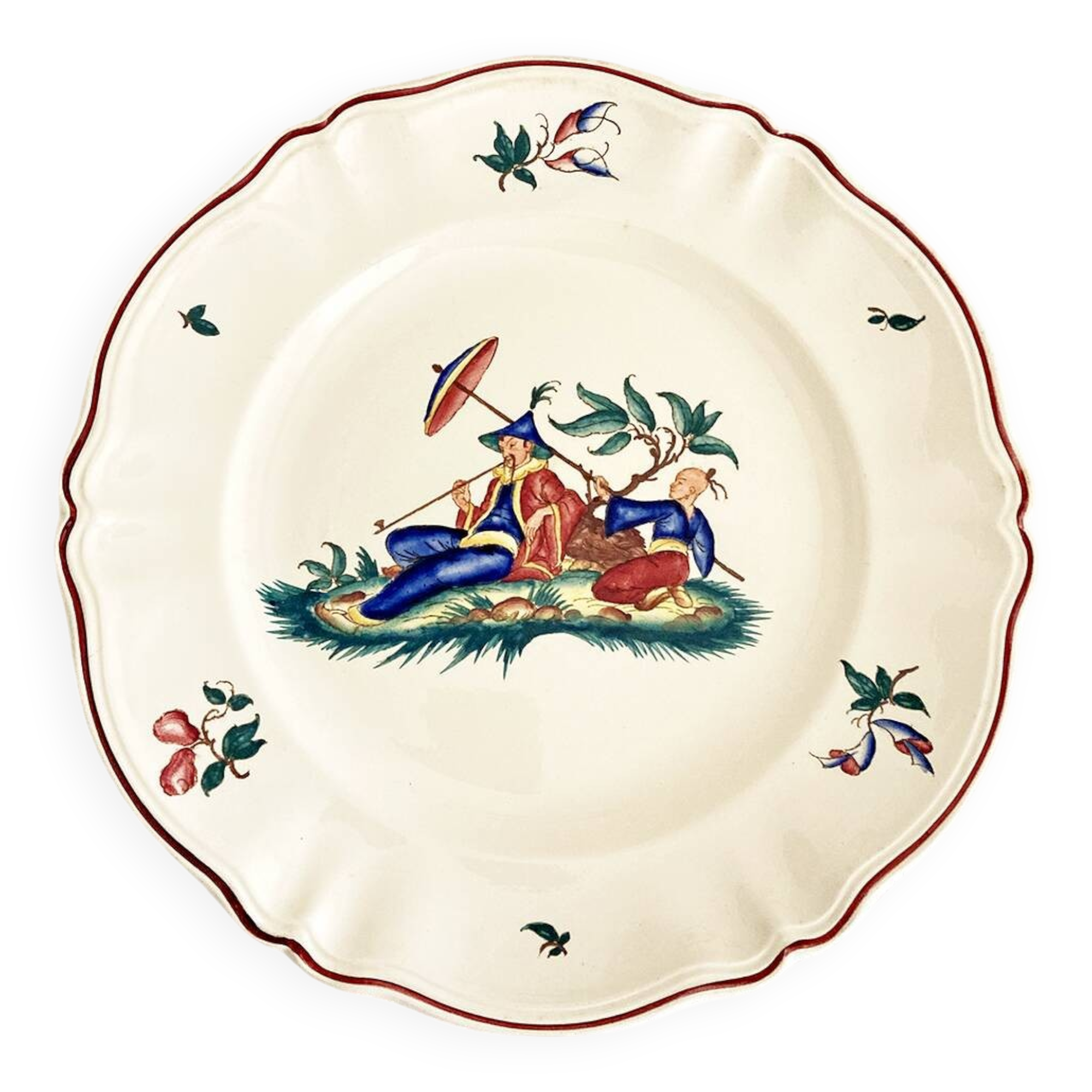 Sarreguemines dish, Chinese scene motif