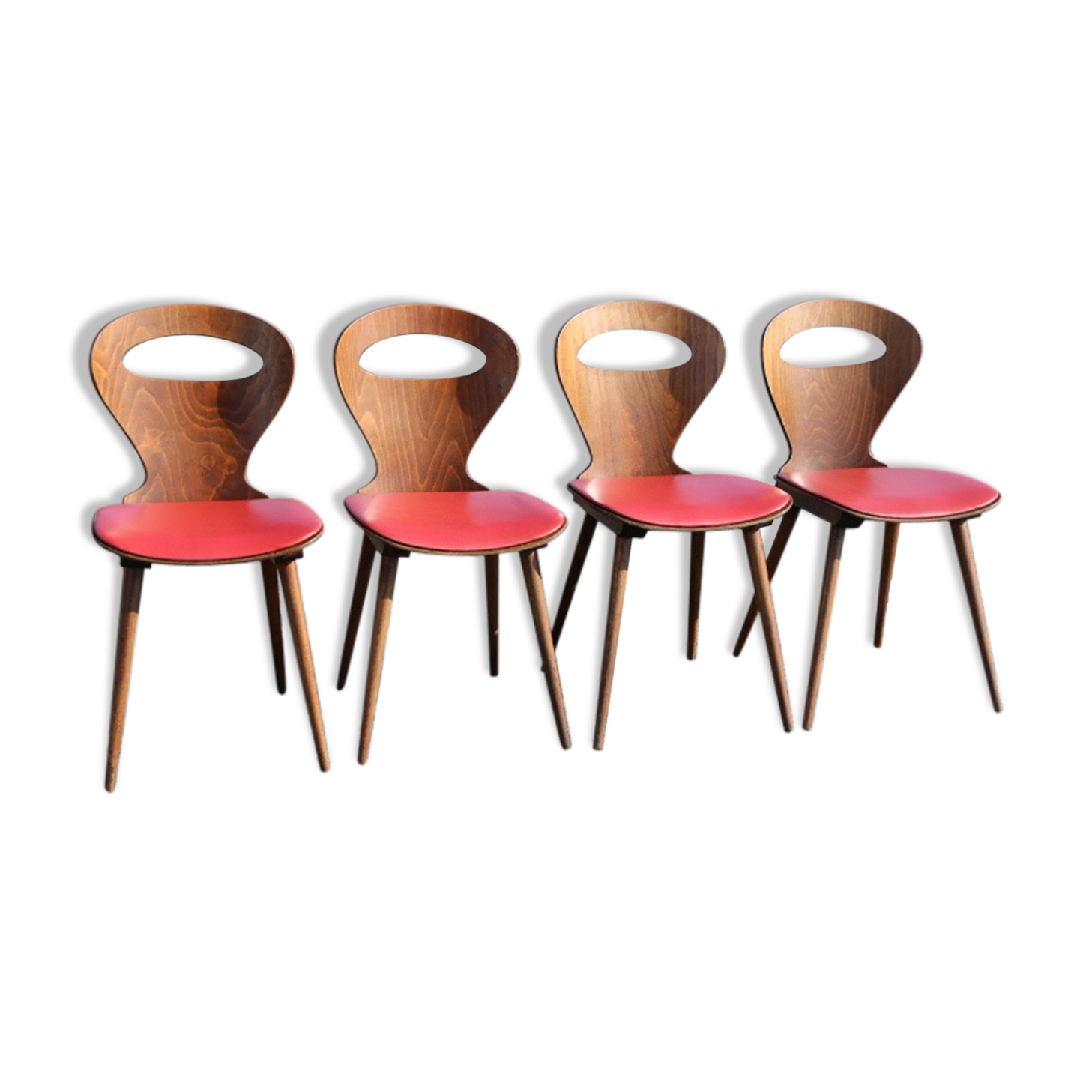 4 chairs Baumann v2 red skai