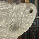 Suspension in white Art Deco period glass in the taste of Lalique