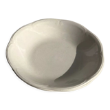 2 white hollow plates flower shape Gien D: 21,5cm