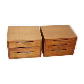 2 blocks / bedside tables plated pine