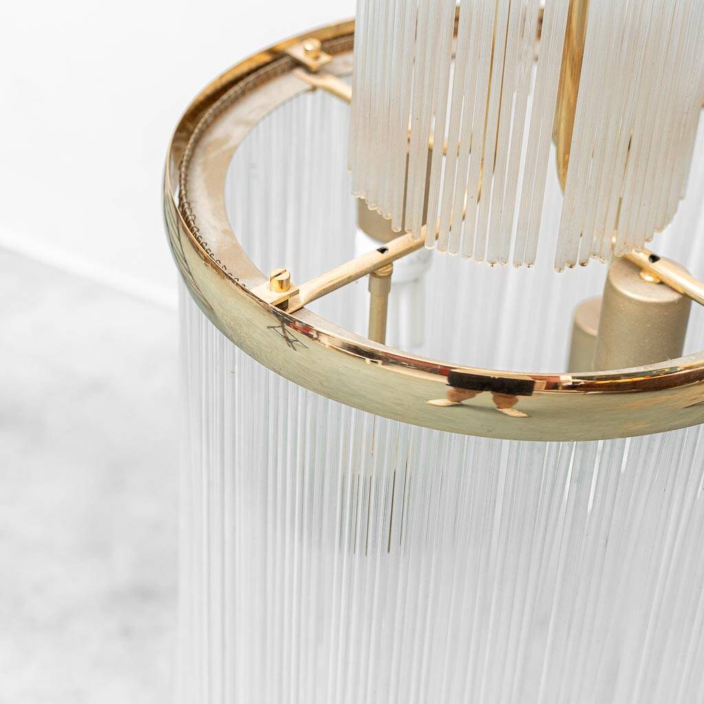 Vintage cascade chandelier in glass and brass – 1970s design