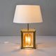 Amber Murano Glass and Brass Italian Modern Mazzega Table Lamp Zuccheri Style