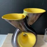 Large yellow and black vase