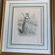 Lot 2 framed engravings "animated flowers" JJ Grandville: Linen and Tulip