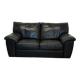 Two-seater black leather sofa — postmodern design