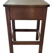 Stained brown wood stool 1940 with locker extra furniture decoration kitchen workshop veranda