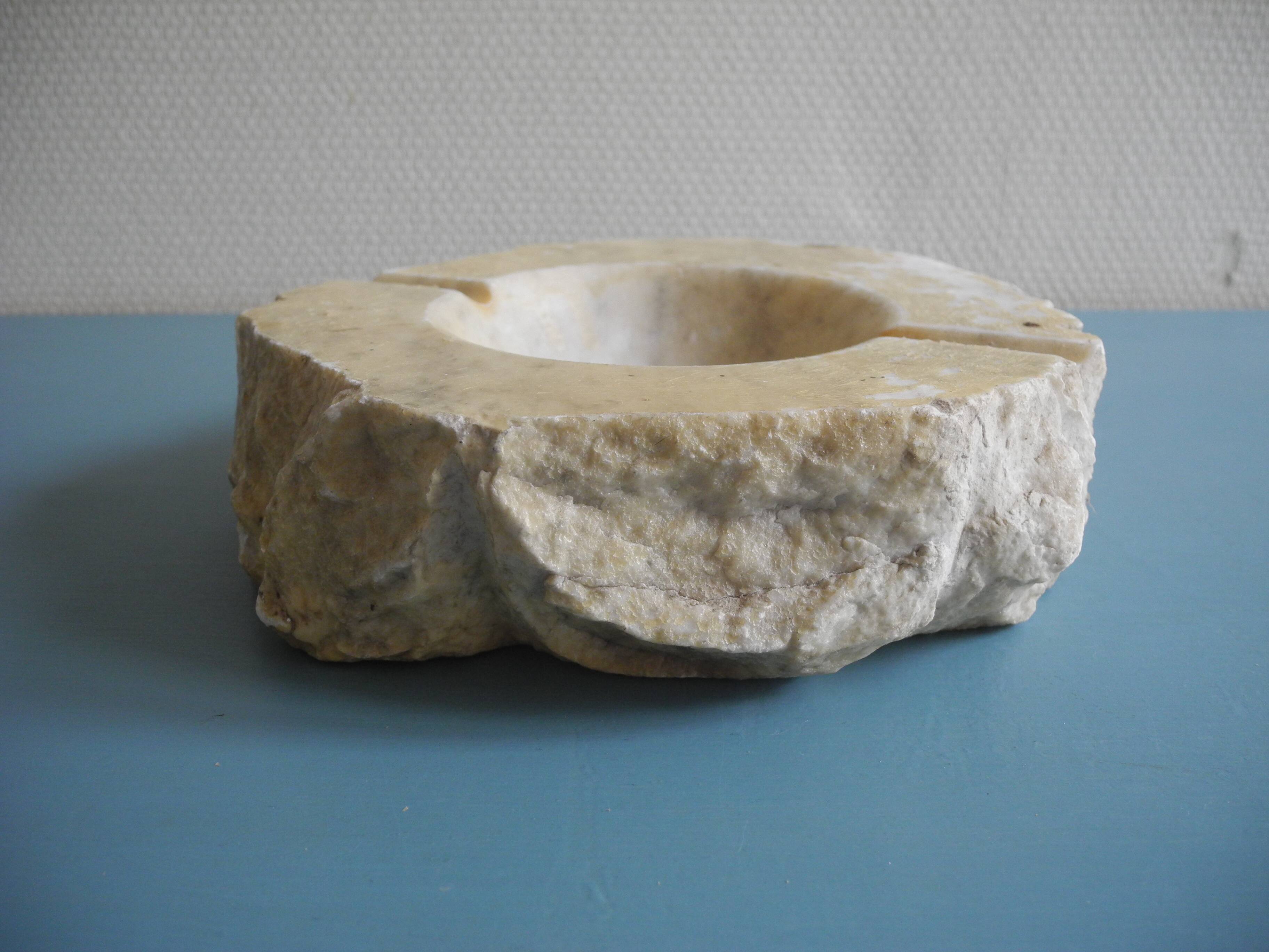 Large antique alabaster ashtray retro vintage decor alabaster ashtray