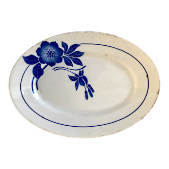 Oval dish Digoin Sarreguemines model "Flore" 40s