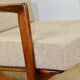 PRL armchair "Stefan" oak wood vintage beige - gold boucle - 3 pieces available