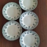 5 flat plates in St Amand "Jane" iron clay