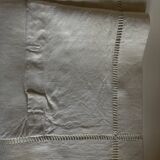 Pair of linen pillowcases with openwork and polka dots without monogram
