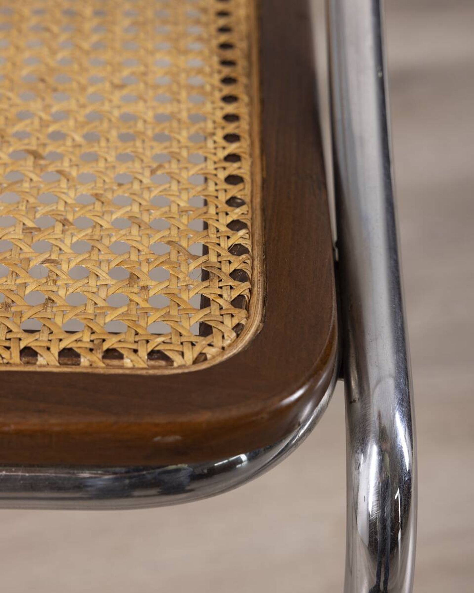 Set of 3 Vintage 1970s Chairs in Metal and Vienna Straw, Italian Design