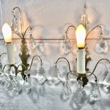 Pair of Wall Lamp Bronze And Crystal 1 Light