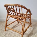 Children's rattan basket armchair